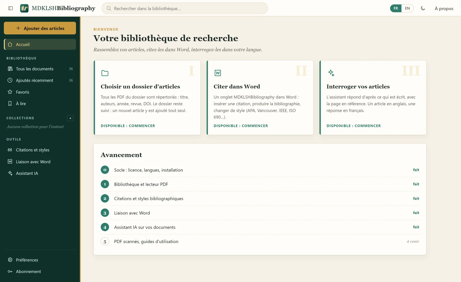 Votre bibliothèque de recherche