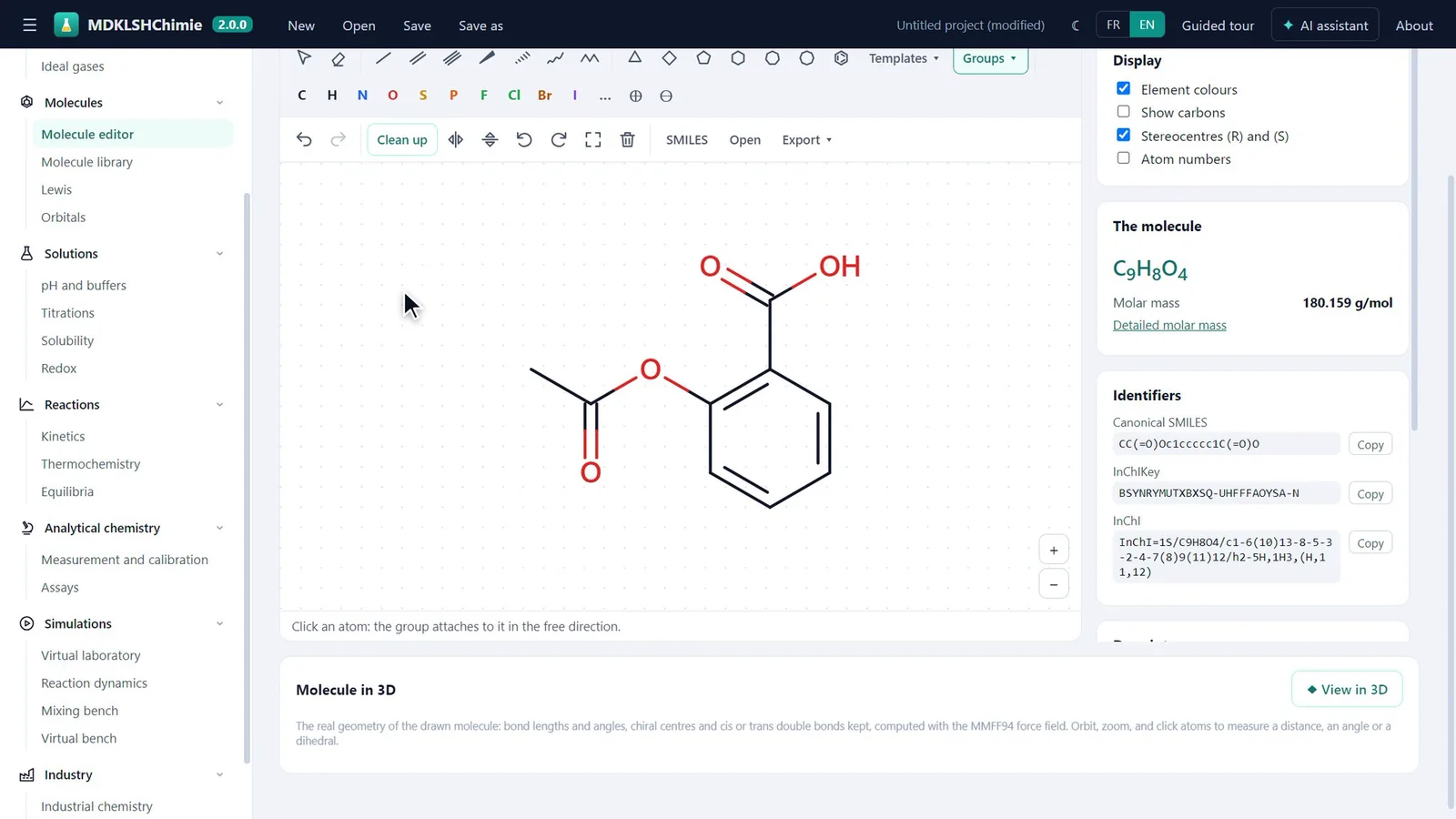 Molecule editor