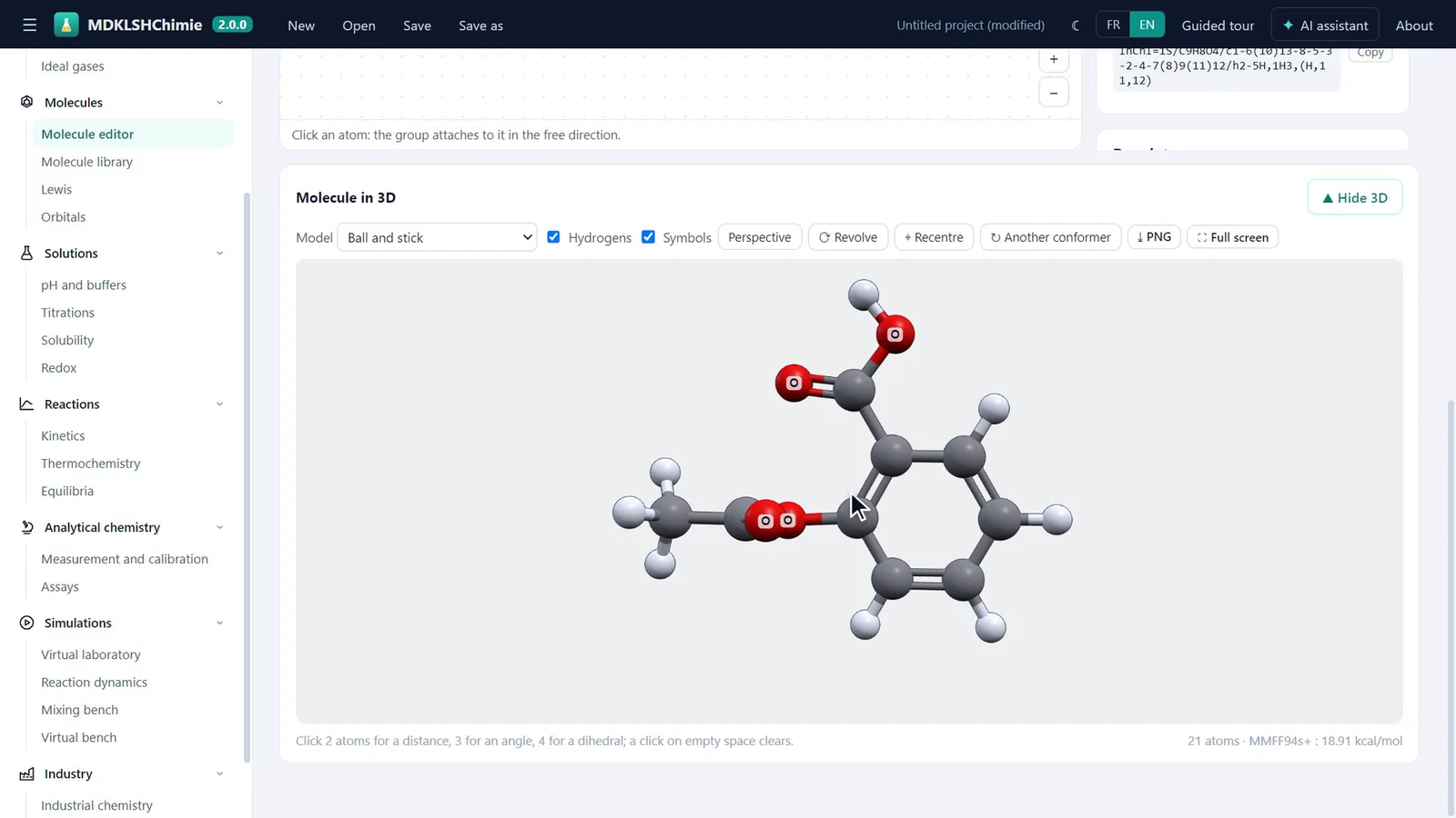 The same molecule in 3D