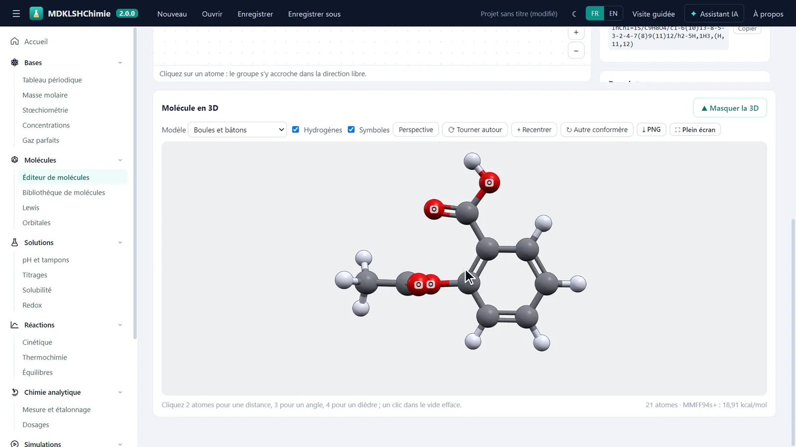 La même molécule en 3D