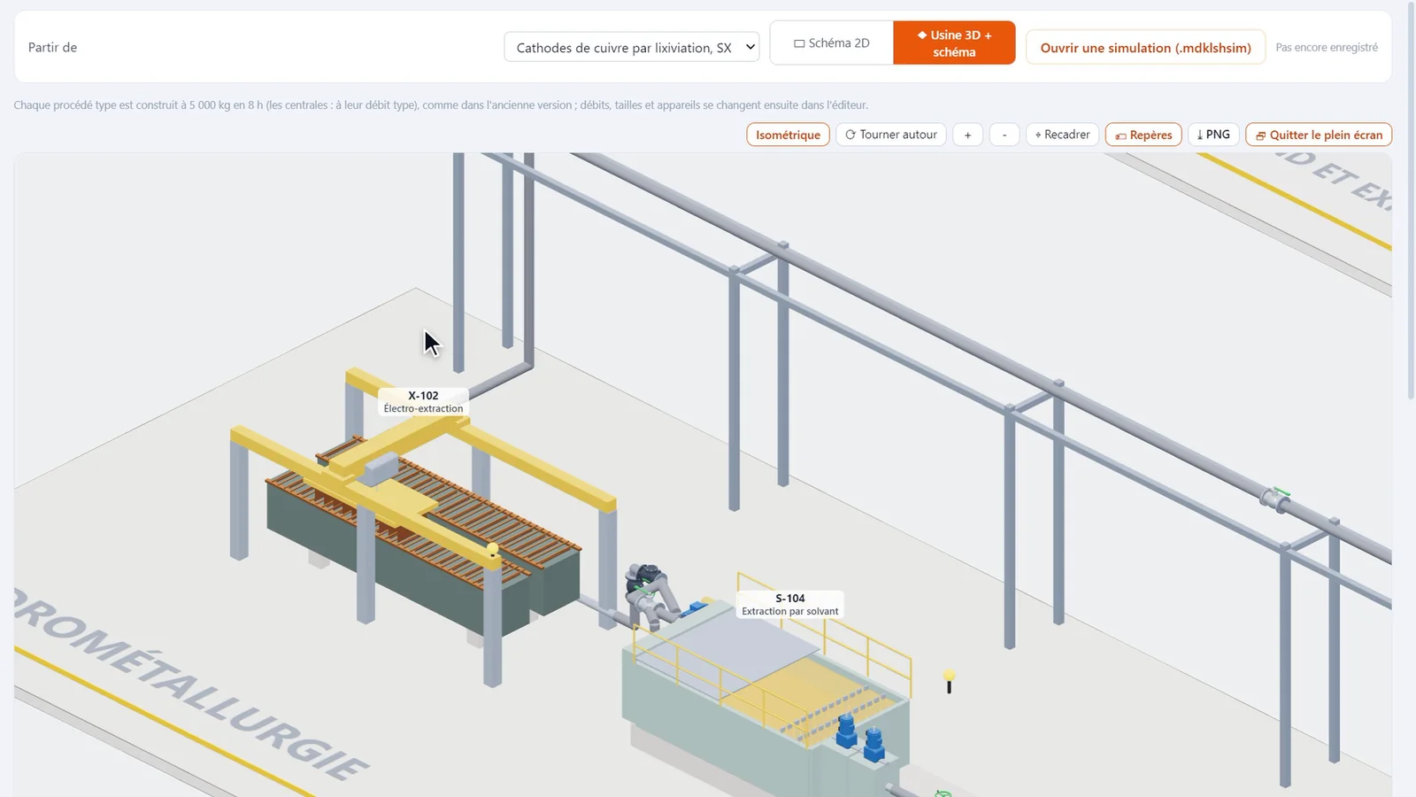 Électrolyse : la salle de cuves en 3D